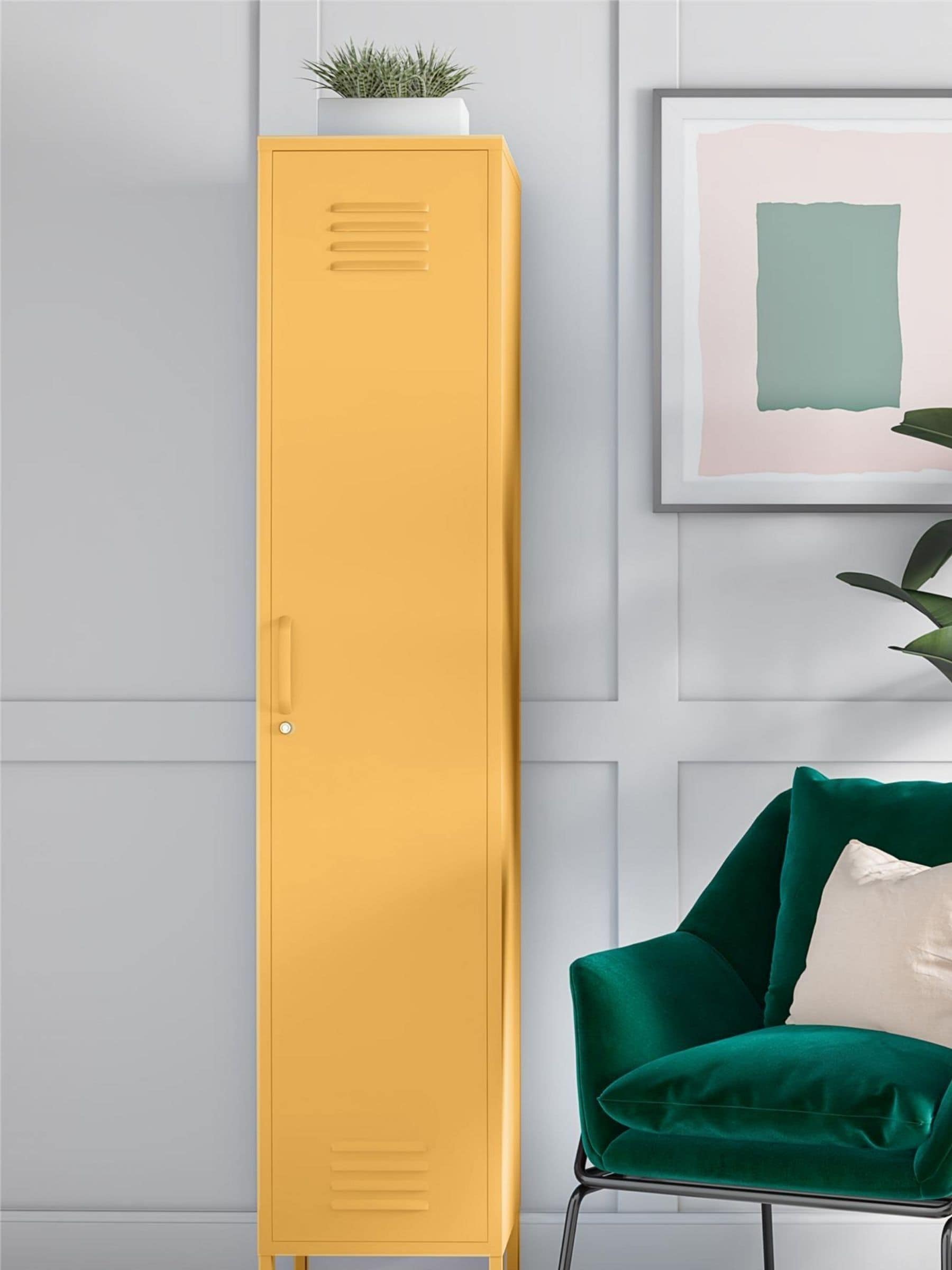 Novogratz Cache Single Metal Locker Storage Cabinet - Yellow - Image 3