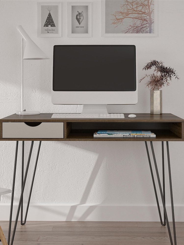 Novogratz Brown Concord Drawer Storage Desk - Image 1 of 5