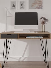 Novogratz Natural Concord Drawer Storage Desk - Image 1 of 5