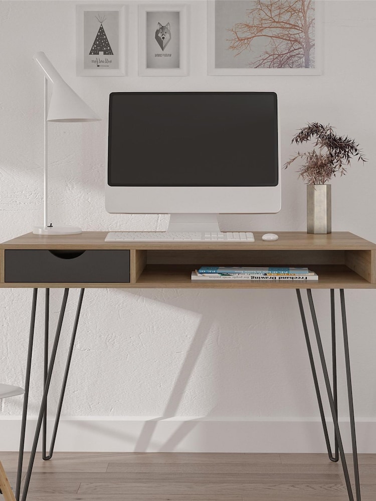 Novogratz Natural Concord Drawer Storage Desk - Image 1 of 5
