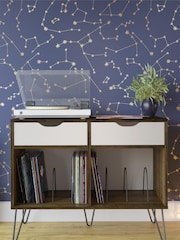 Novogratz Brown Concord Turntable Stand With Drawers - Image 1 of 5