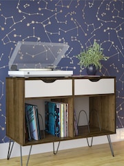 Novogratz Brown Concord Turntable Stand With Drawers - Image 2 of 5