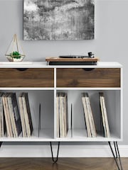 Novogratz White Concord Turntable Stand With Drawers - Image 1 of 5