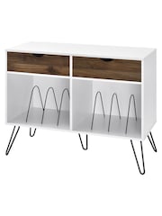 Novogratz White Concord Turntable Stand With Drawers - Image 3 of 5