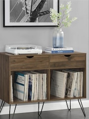 Novogratz Brown Concord Turntable Stand With Drawers - Image 2 of 5