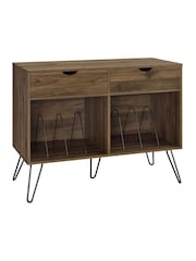Novogratz Brown Concord Turntable Stand With Drawers - Image 3 of 5