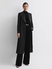Reiss Black Caty Velvet Funnel Neck Top - Image 3 of 5
