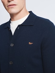Aubin Blue Merino Cashmere Blend Banbury Cardigan - Image 4 of 6