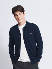 Aubin Blue Merino Cashmere Blend Banbury Cardigan - Image 5 of 6