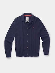 Aubin Blue Merino Cashmere Blend Banbury Cardigan - Image 6 of 6