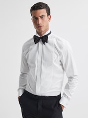 Reiss White Fitzrovia Pleat Front Winged Collar Shirt - Image 1 of 7