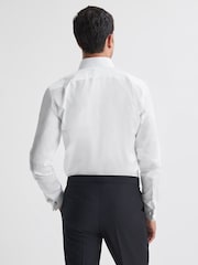 Reiss White Fitzrovia Pleat Front Winged Collar Shirt - Image 5 of 7