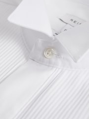 Reiss White Fitzrovia Pleat Front Winged Collar Shirt - Image 6 of 7
