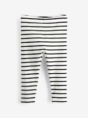 Black/White Stripe Rib Jersey Leggings (3mths-7yrs) - Image 1 of 2