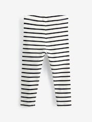 Black/White Stripe Rib Jersey Leggings (3mths-7yrs) - Image 2 of 2