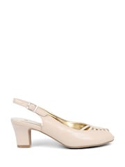 Pavers Cream Peep Toe Slingback High Heels - Image 1 of 5