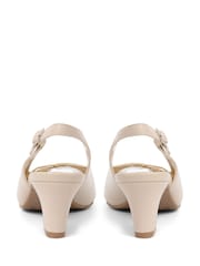 Pavers Cream Peep Toe Slingback High Heels - Image 5 of 5