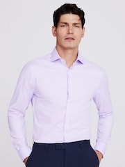 MOSS Purple Slim Dobby Stretch Shirt - Image 1 of 5