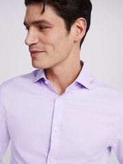 MOSS Purple Slim Dobby Stretch Shirt - Image 2 of 5