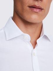 MOSS Gloss White Slim Dobby Stretch Shirt - Image 2 of 3