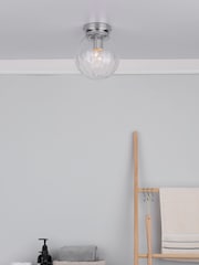 Dar Lighting Chrome Niagara Bathroom Flush Ceiling Light - Image 1 of 5
