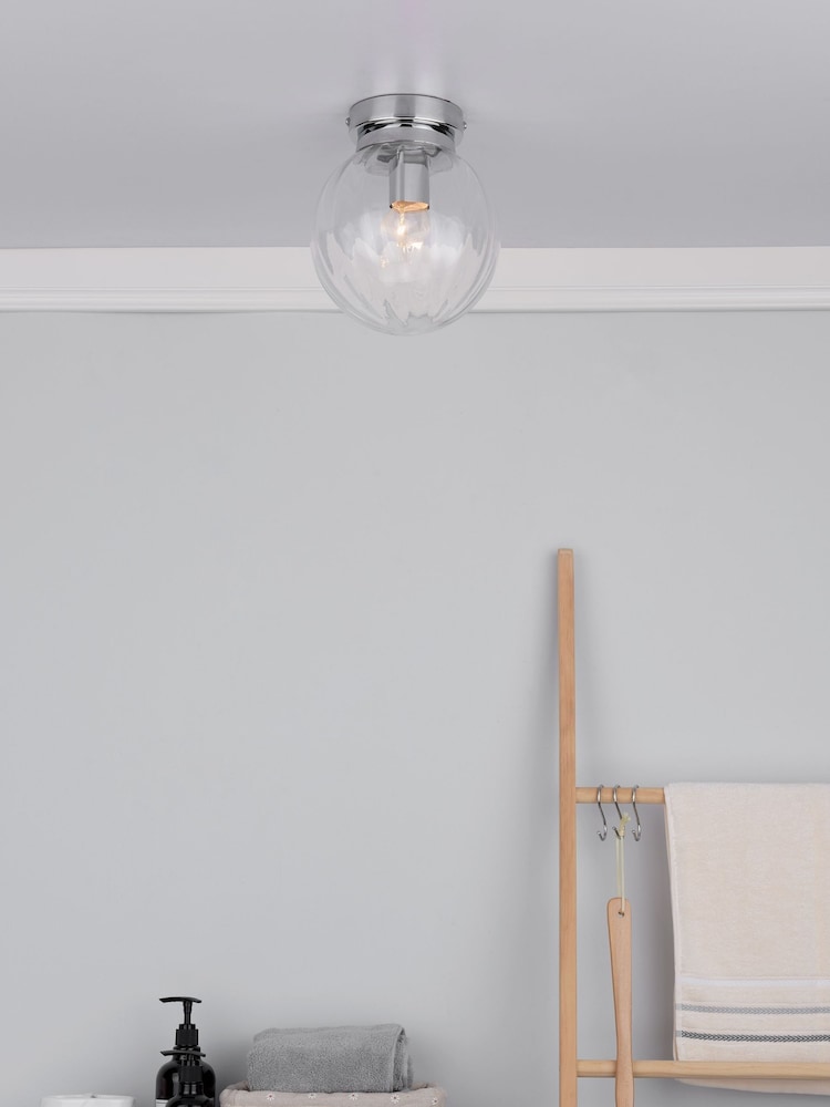 Dar Lighting Chrome Niagara Bathroom Flush Ceiling Light - Image 1 of 5