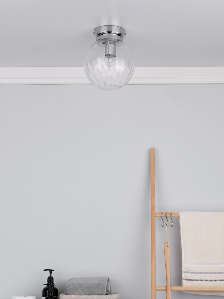 Dar Lighting Chrome Niagara Bathroom Flush Ceiling Light - Image 2 of 5