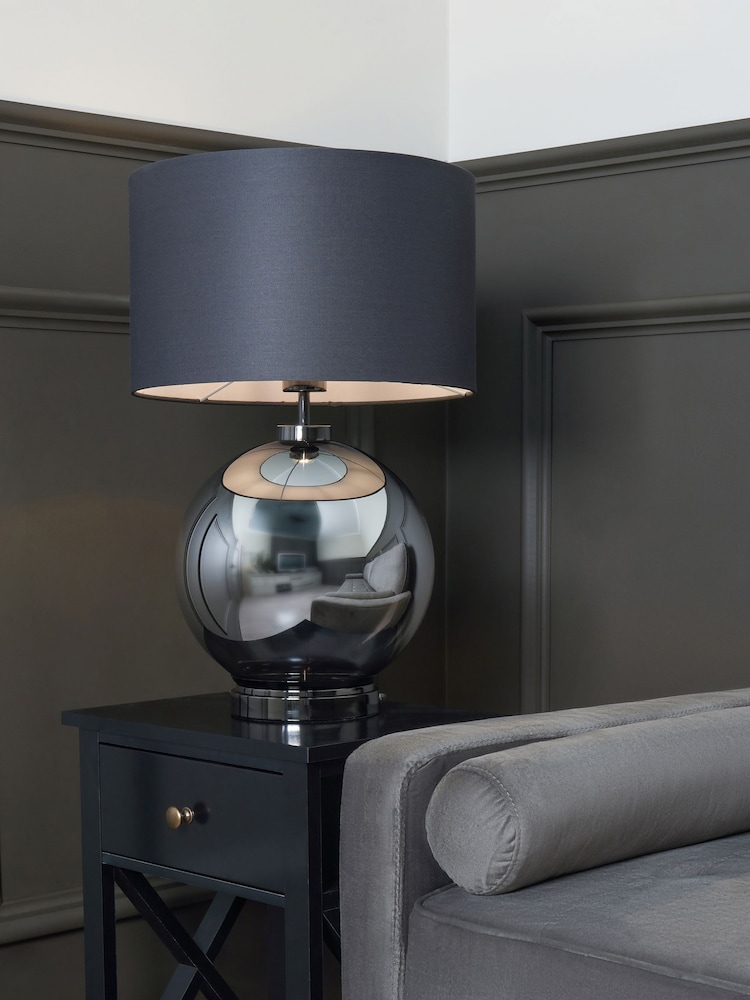 BHS Black Large Glass Table Lamp - Image 1 of 5