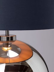 BHS Black Large Glass Table Lamp - Image 3 of 5
