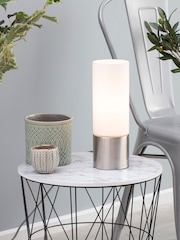 BHS Silver Cylinder Touch Lamp - Image 1 of 5