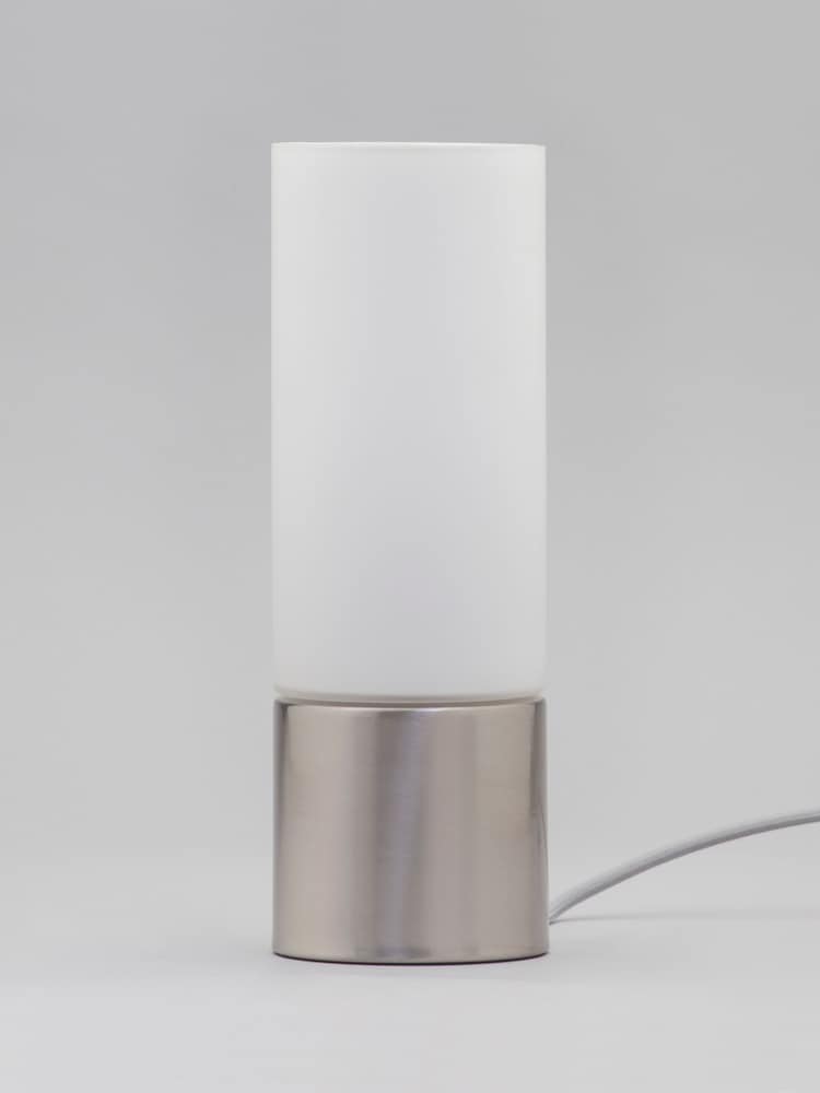 BHS Silver Cylinder Touch Lamp - Image 2 of 5