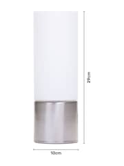 BHS Silver Cylinder Touch Lamp - Image 4 of 5