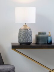 BHS Grey Cosgrove Ceramic Lamp - Image 1 of 4