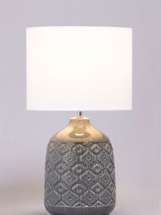BHS Grey Cosgrove Ceramic Lamp - Image 3 of 4