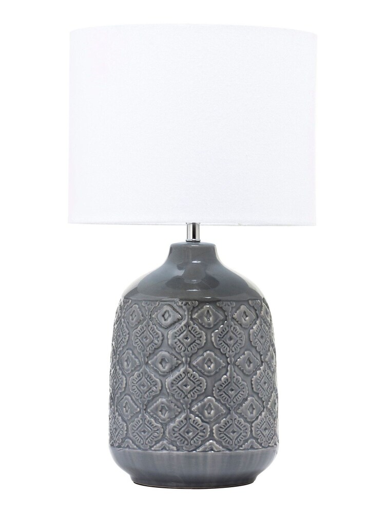 BHS Grey Cosgrove Ceramic Lamp - Image 4 of 4