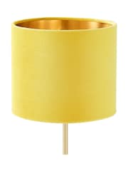 BHS Yellow Velvet Table Lamp - Image 3 of 5