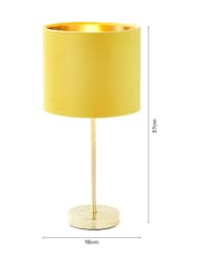 BHS Yellow Velvet Table Lamp - Image 4 of 5