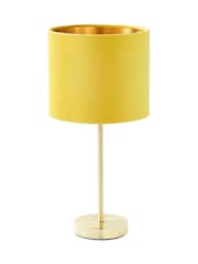 BHS Yellow Velvet Table Lamp - Image 5 of 5