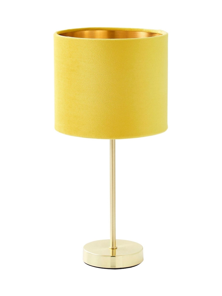 BHS Yellow Velvet Table Lamp - Image 5 of 5