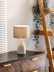 BHS Grey Mini Marcus Concrete Table Lamp - Image 1 of 5