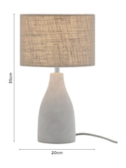 BHS Grey Mini Marcus Concrete Table Lamp - Image 4 of 5