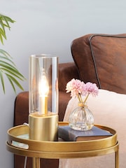 BHS Brass Cylinder Touch Lamp - Image 1 of 4