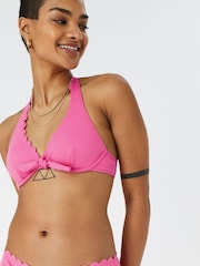 Accessorize Pink Scallop Underwire Bikini Top - Image 1 of 4
