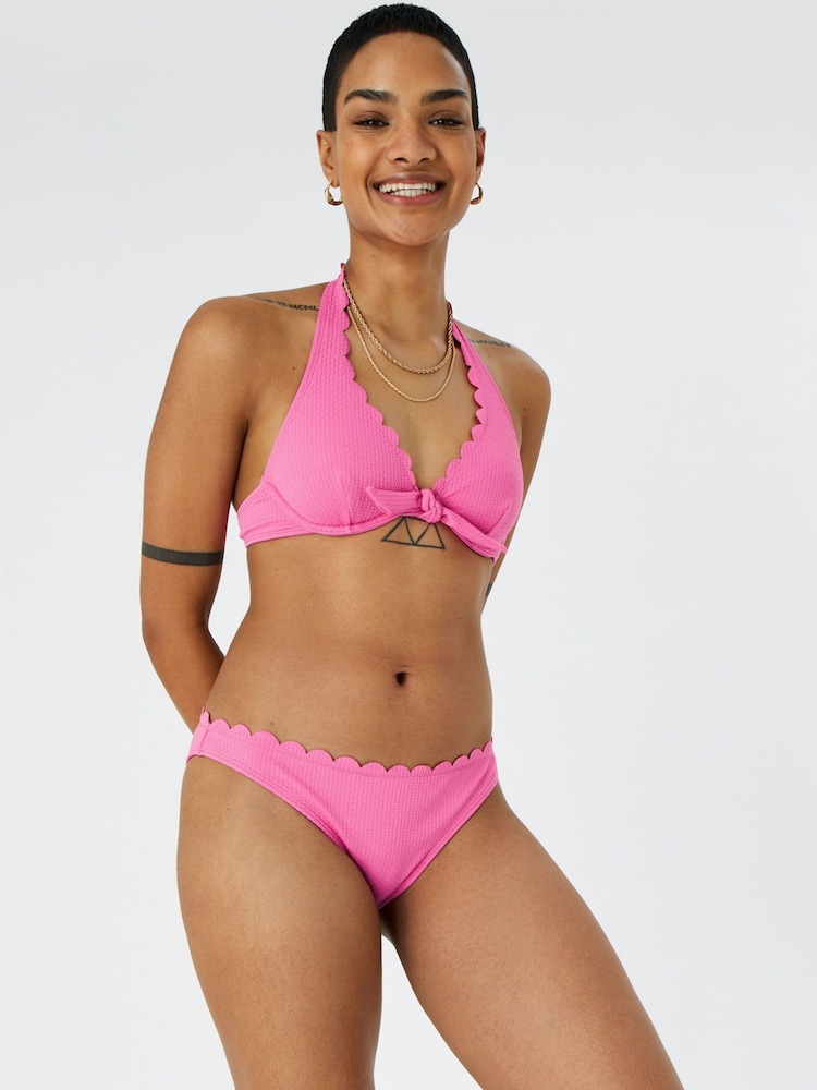 Accessorize Pink Scallop Trim Bikini Briefs - Image 1 of 4