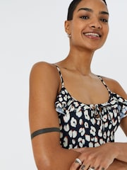 Accessorize Animal Print Frill Swimsuit - Image 3 of 4