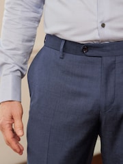 Navy Blue Slim Fit Signature Cerruti 100% Wool Sharkskin Suit: Trousers - Image 3 of 10