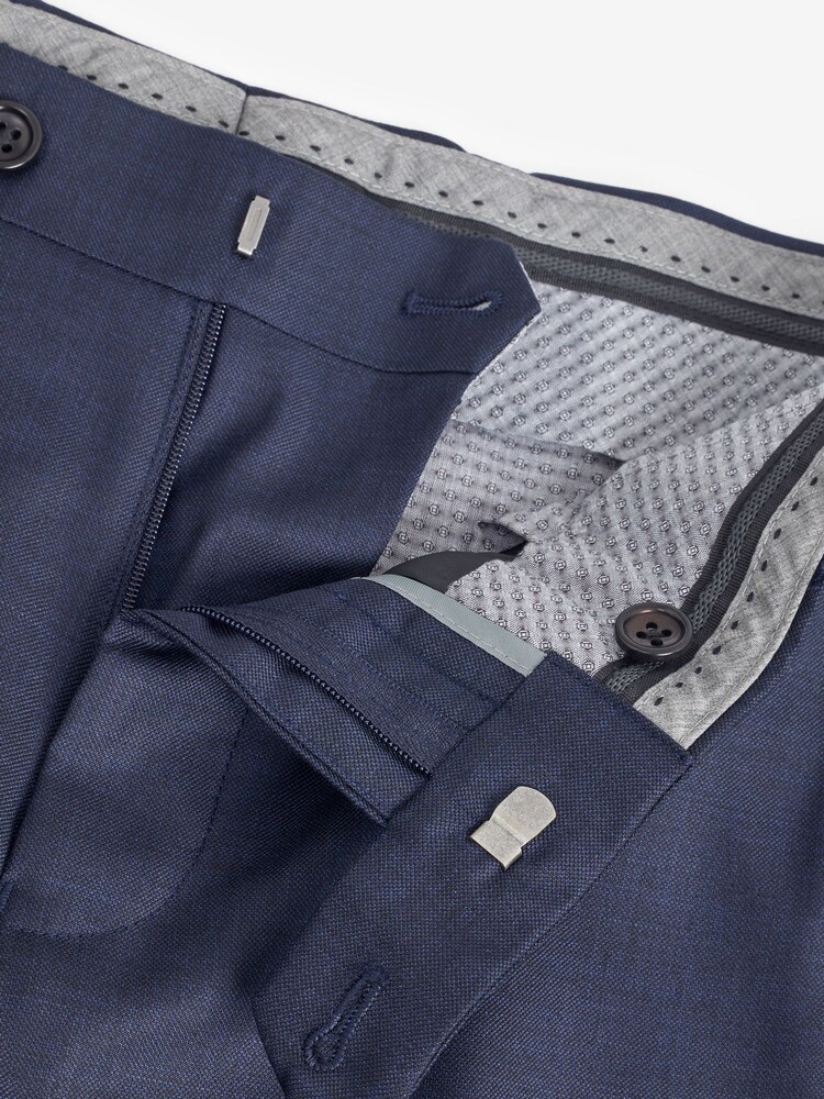 Navy Blue Slim Fit Signature Cerruti 100% Wool Sharkskin Suit: Trousers - Image 7 of 10