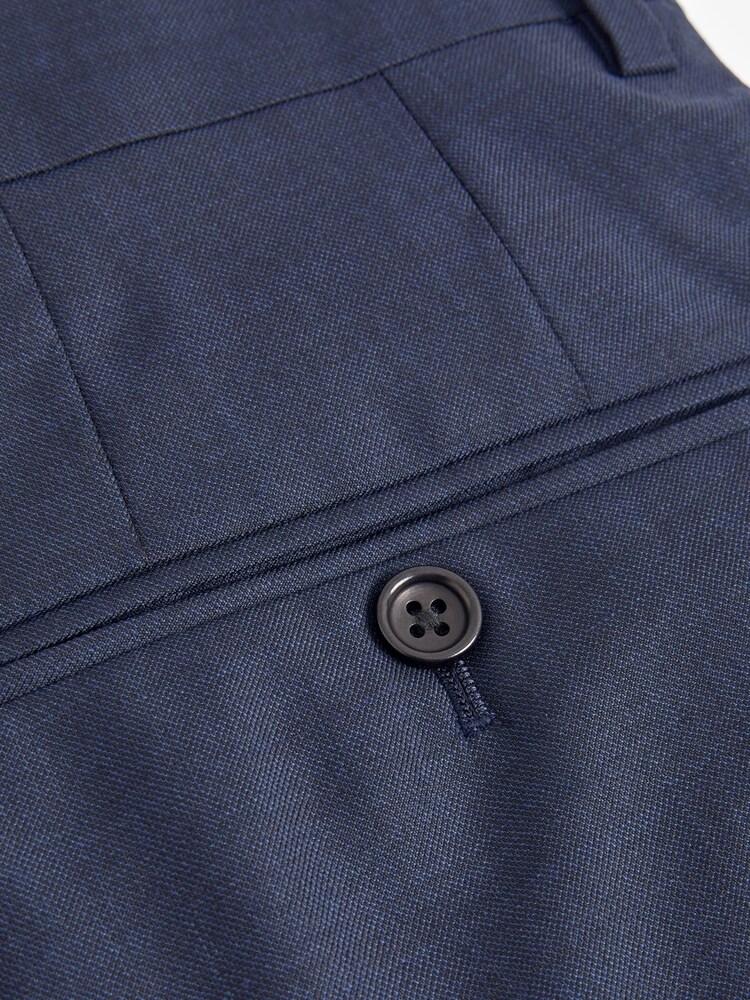 Navy Blue Slim Fit Signature Cerruti 100% Wool Sharkskin Suit: Trousers - Image 8 of 10