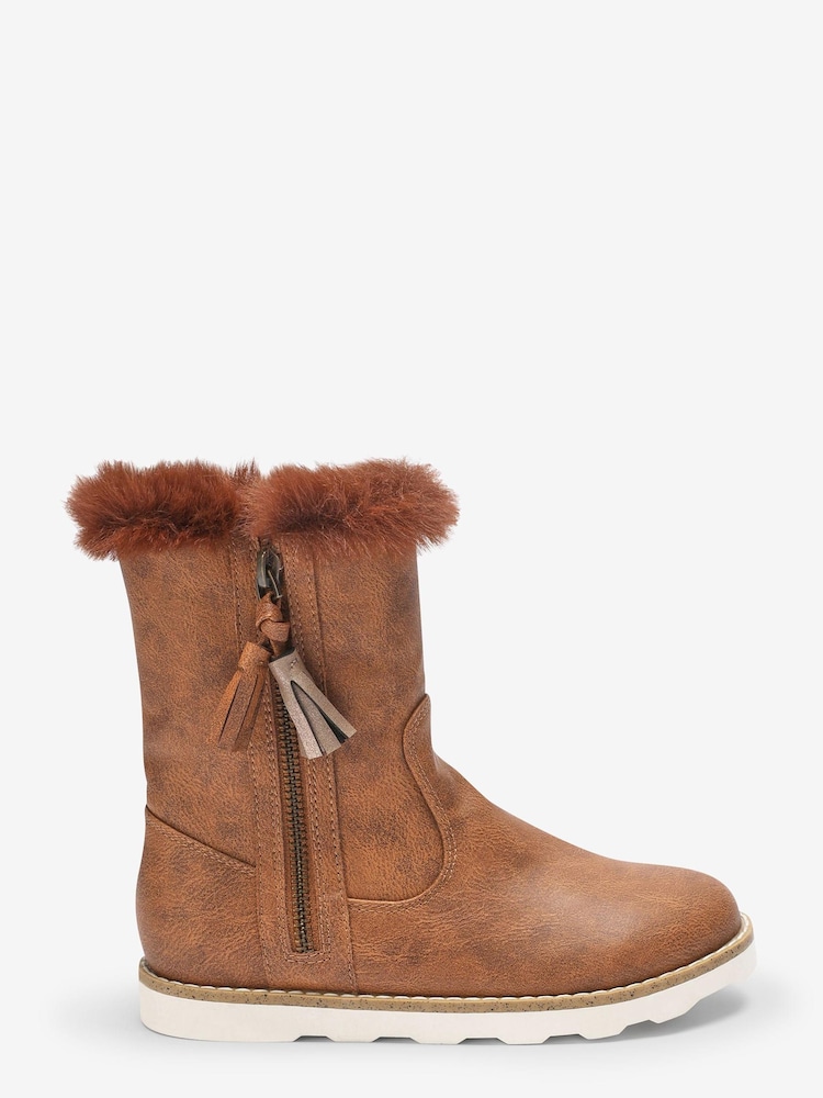 Tan Brown Wide Fit (G) Thermal Thinsulate™ Lined Boots - Image 1 of 4