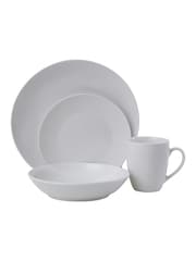 Essentials by Premier 16 Piece White Porcelain Dinner Set - Image 1 of 4